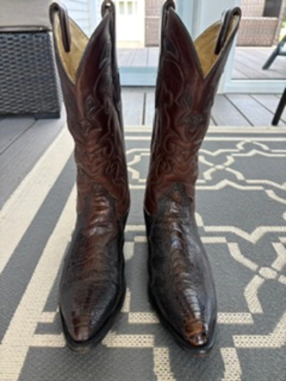 Corral Men's Ostrich Leg Cowboy Boots Brown C1416 Size 10D Western Exotic